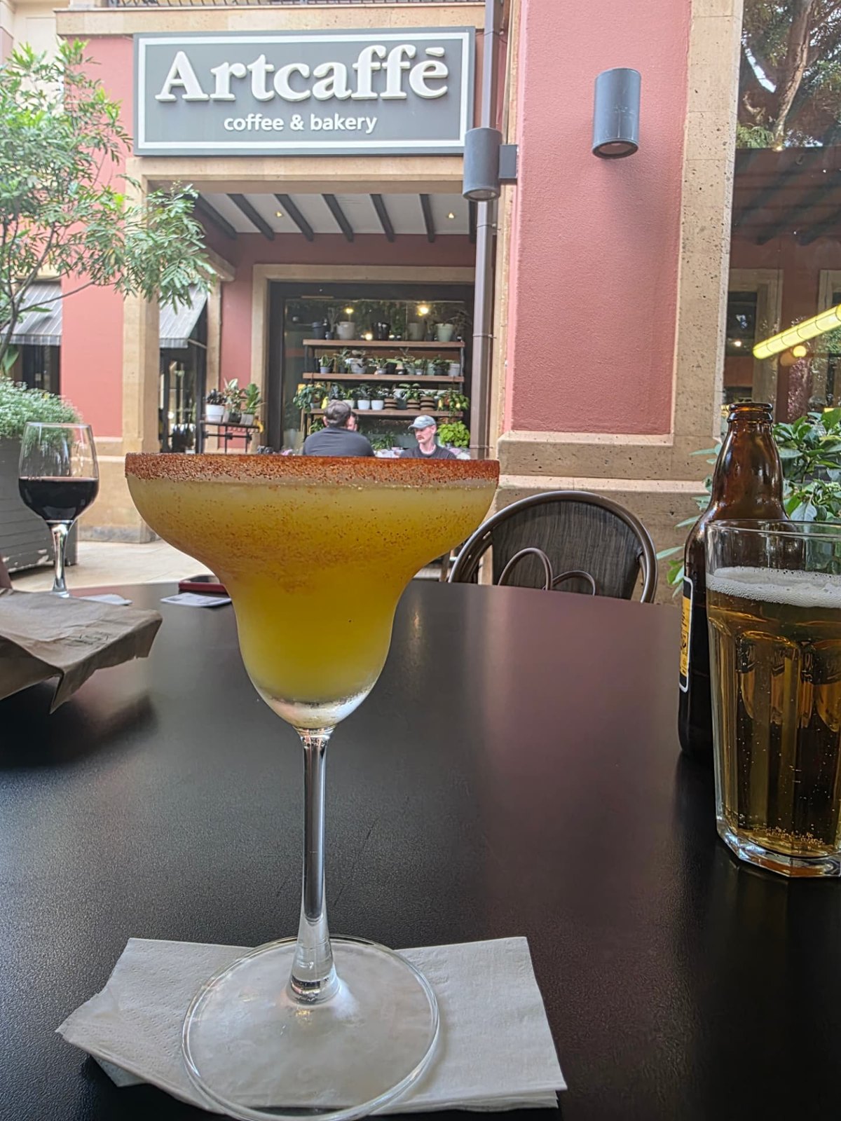 A drink at the café